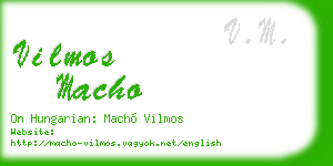 vilmos macho business card